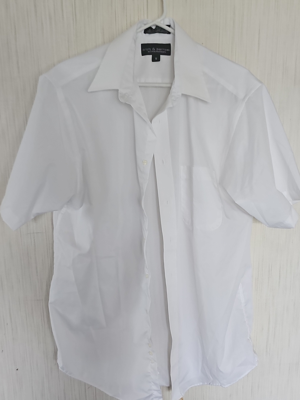 croft & barrow White Short-Sleeve Button-Down Shirt